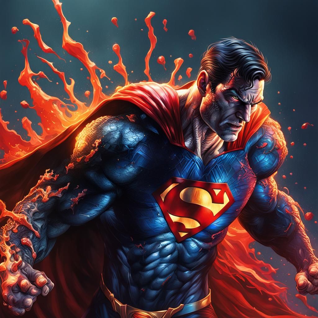 Venomized Superman Hyperrealistic Concept Art