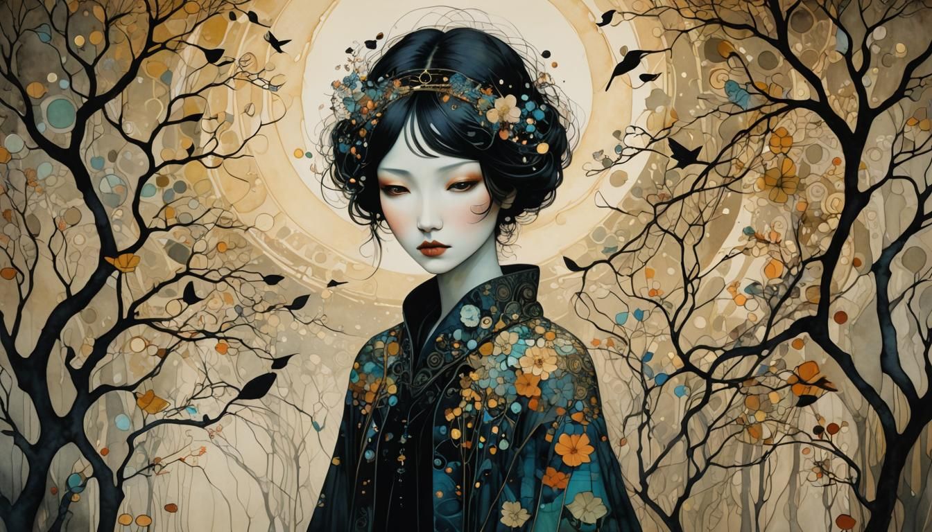 Magic Appears: Minimalist Art Brut Digital Illustration