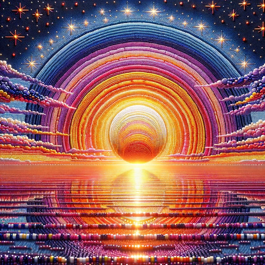 Beaded Sunrise: A Colorful Beadwork Creation