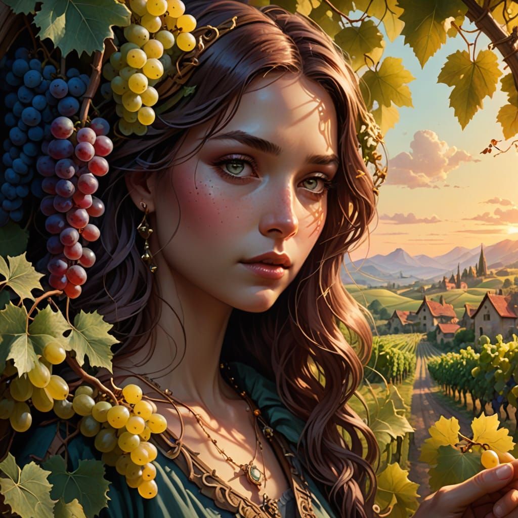 Whimsical Wine Bottle World in Hyper-Realistic Fantasy Style