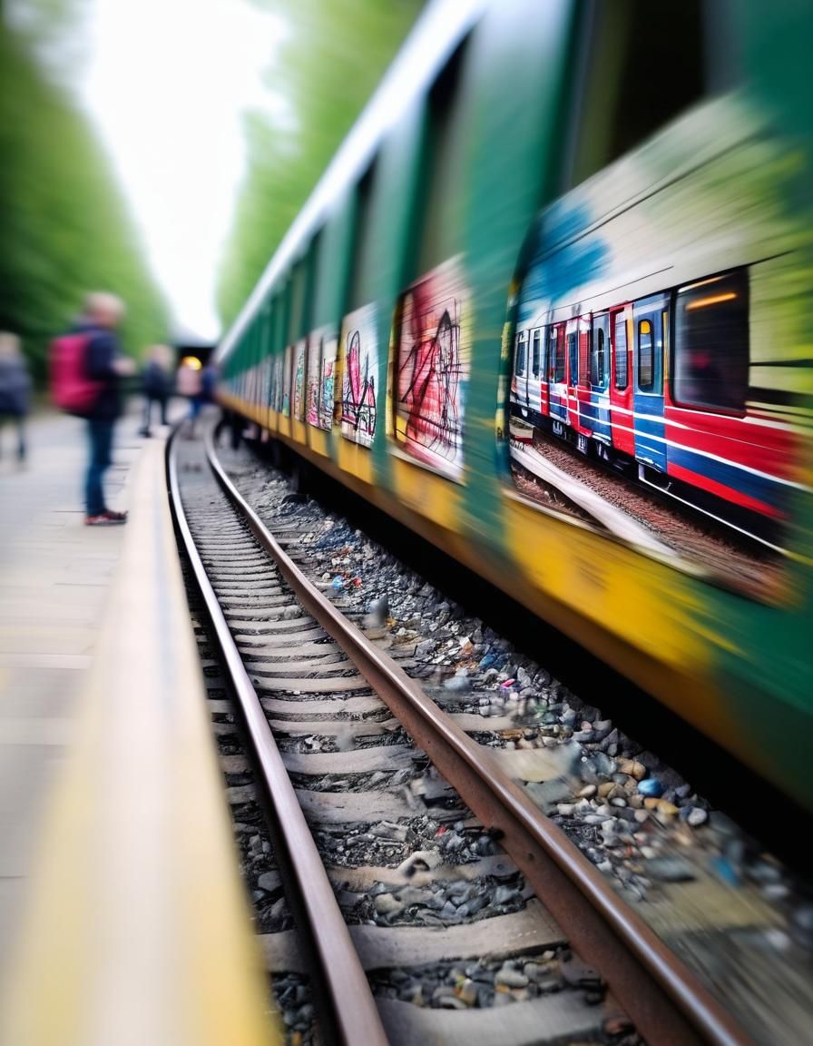 Anamorphic People Paintings on Railway Embankment