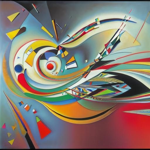 Abstract Painting in Style of Kandinsky, 3D Render