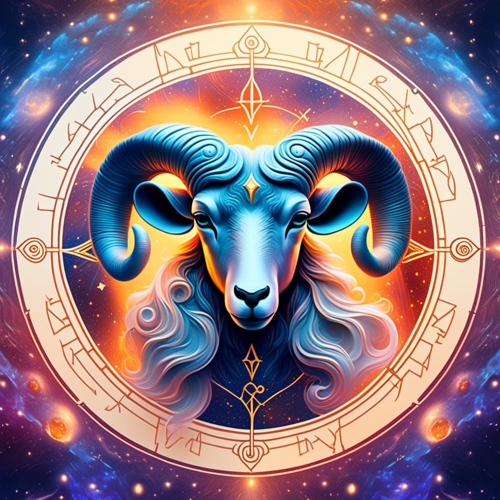 Aries Zodiac Sign in Astral Cosmic Art
