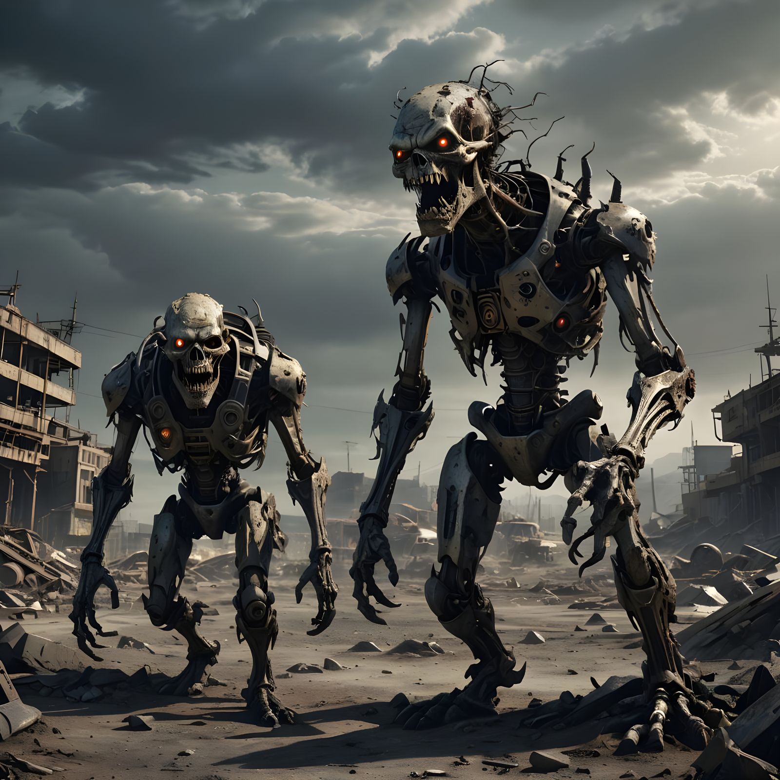 Futuristic Zombie Creature Hybrid in Sci-Fi Style