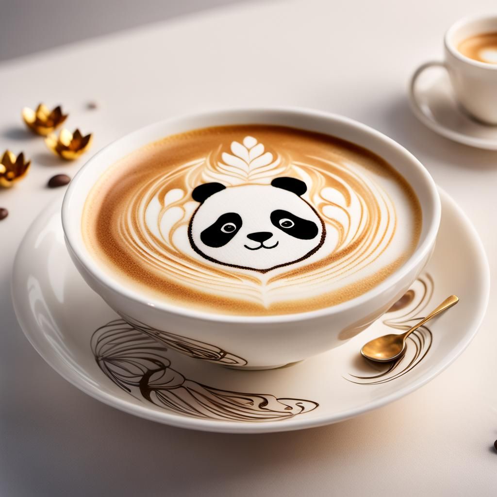 Exquisite Latte with Lotus Cup: High-End Food Photography
