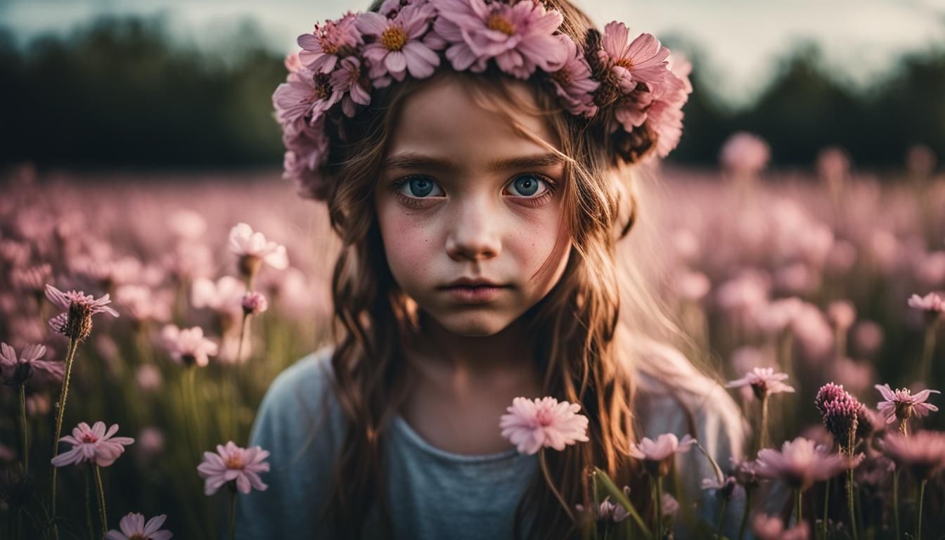 Enchanting Fairy Portrait in a Flower Field