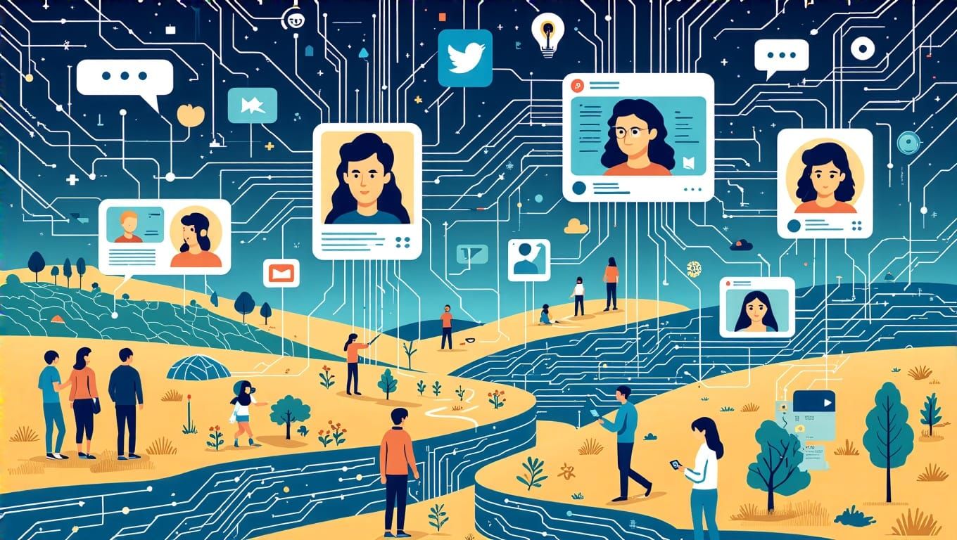 Cybernetic Dreamscape in Vibrant Digital Art