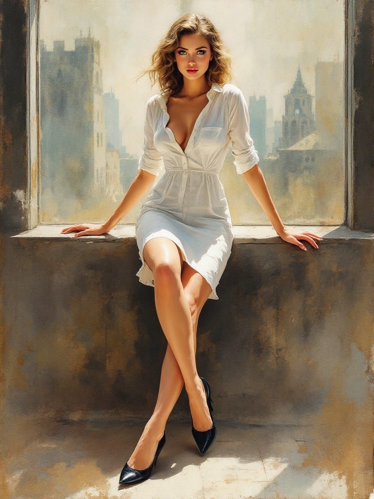 Classic Figure Study in Pin-Up Style