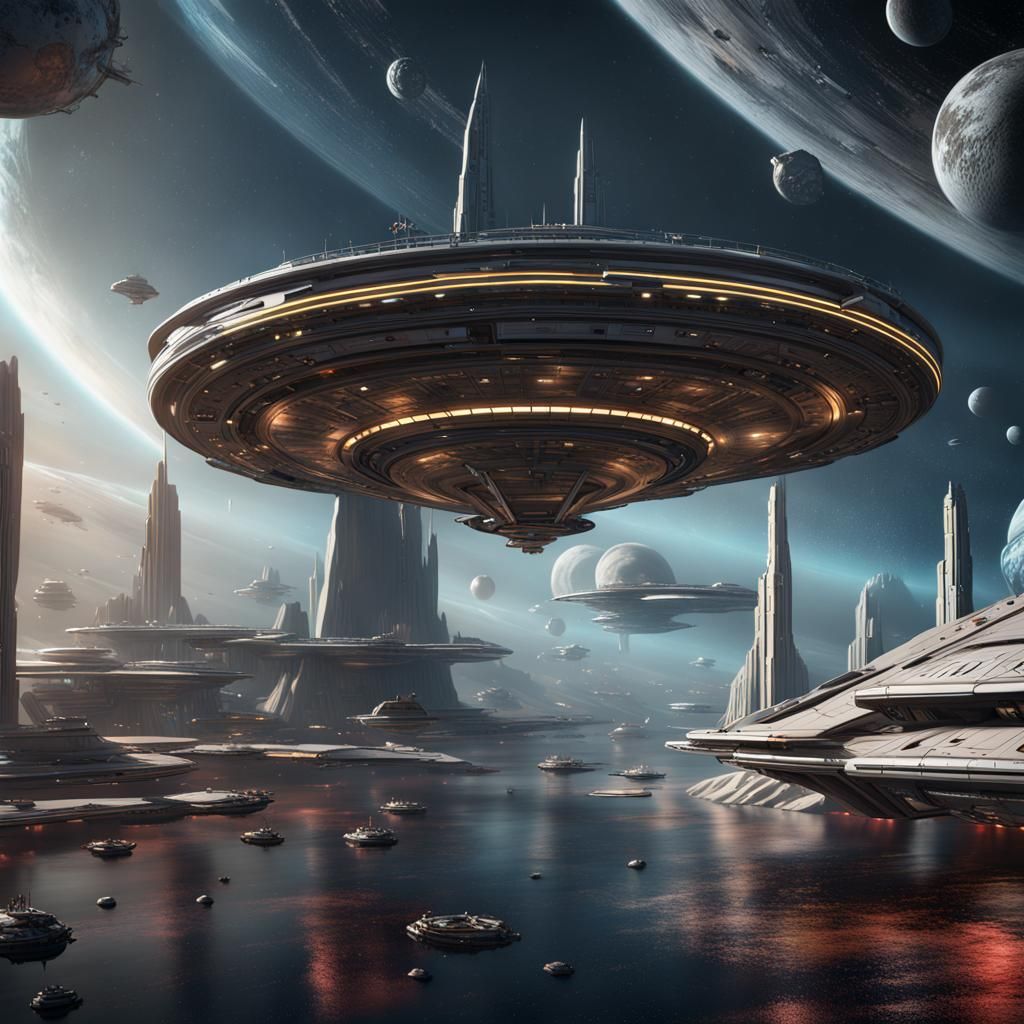 Starfleet Headquarters in Space: Hyperrealistic Concept Art