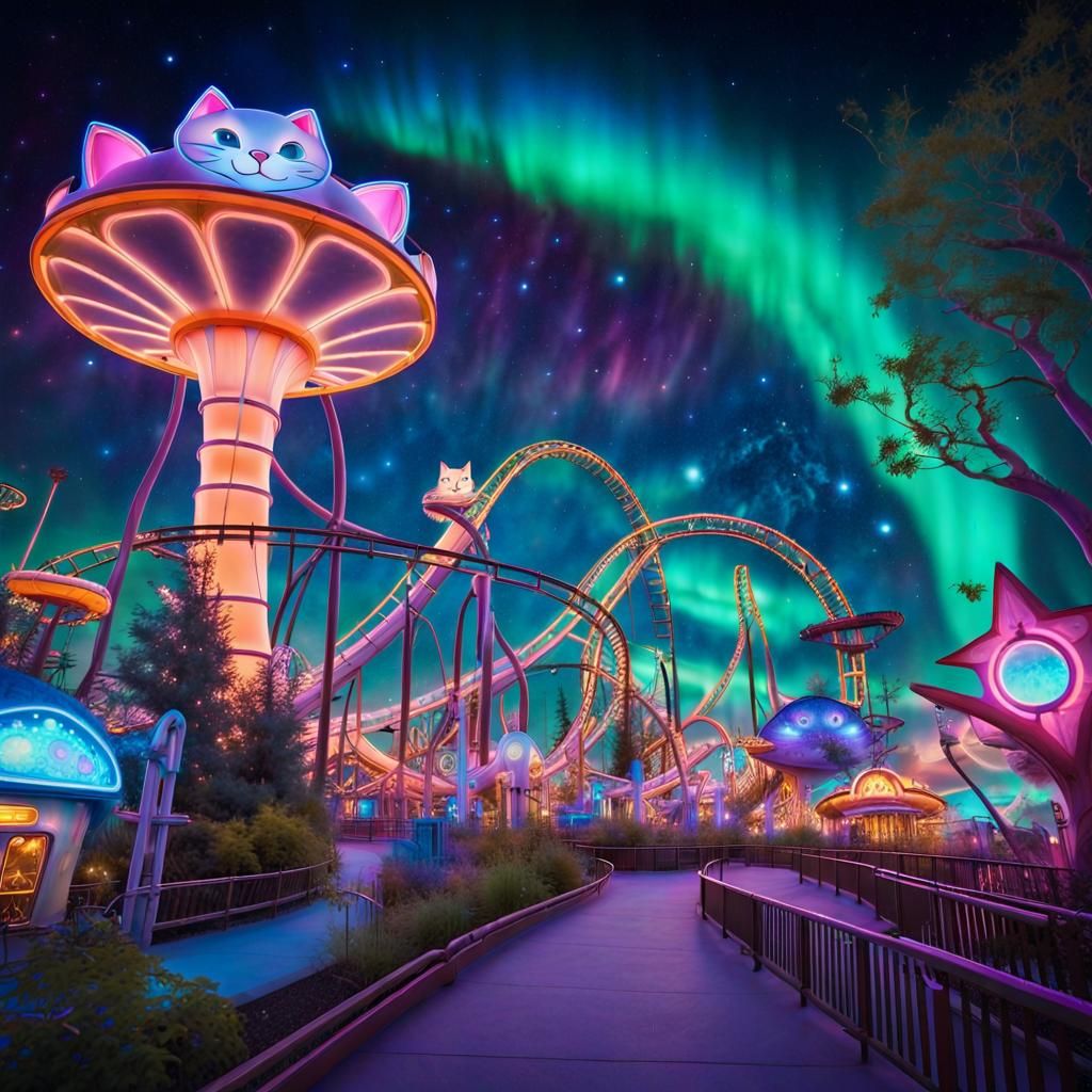 glowing theme park