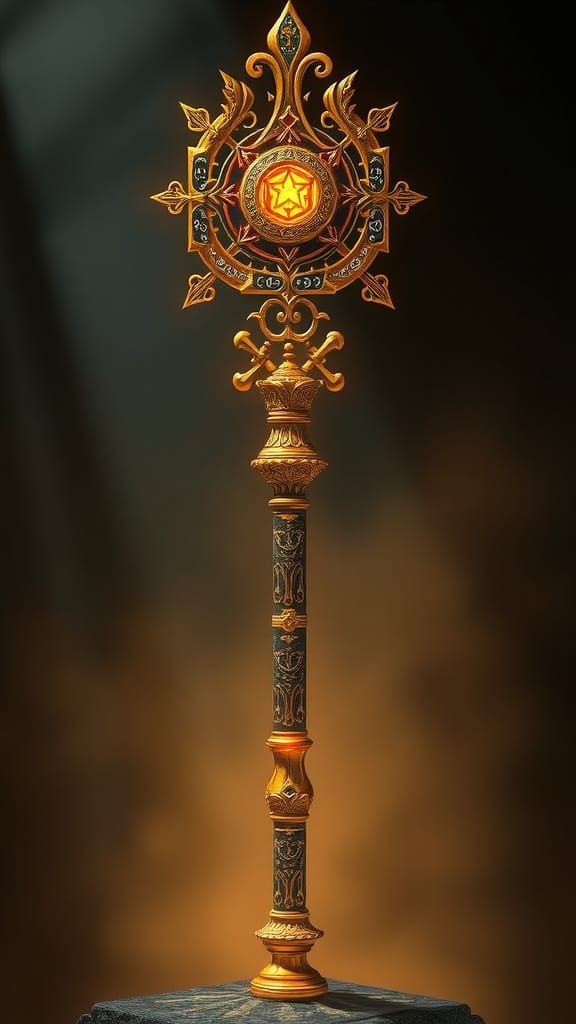 Majestic Sacred Staff of Righteousness in a Holy Aesthetic