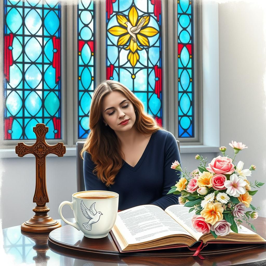 Stained Glass Sunday: Peaceful Watercolour Scene