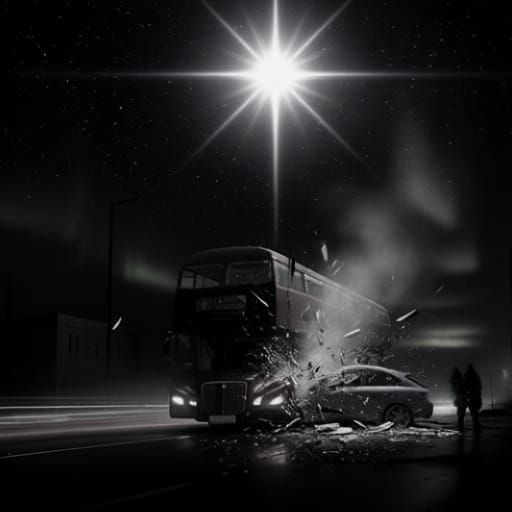 Nighttime Bus Crash Under Northern Star