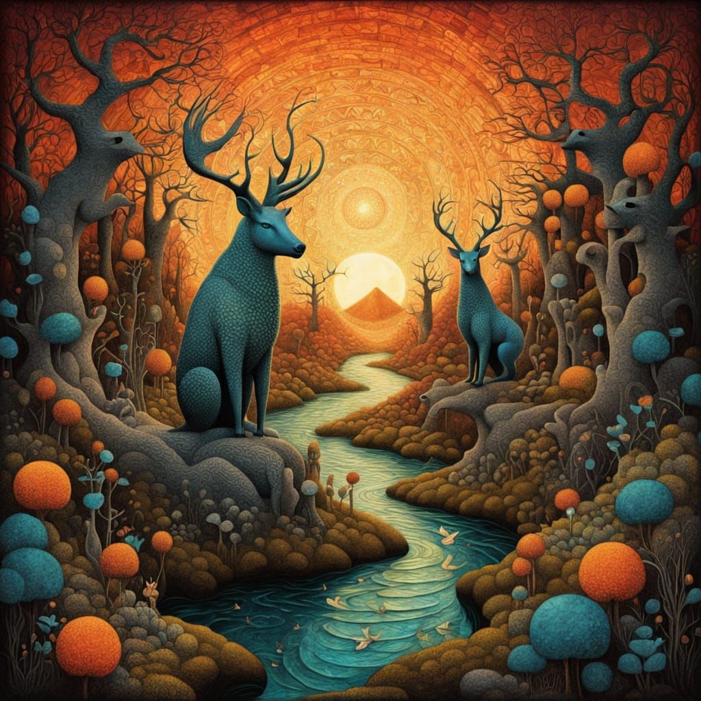 Shaman in Musical Labyrinth: Expressionist Dreamscape