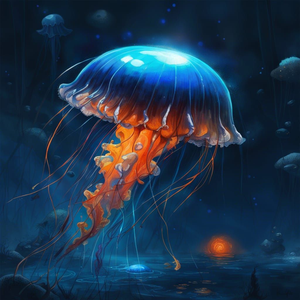 Bioluminescent Jellyfish in Hyperrealistic Fantasy Art