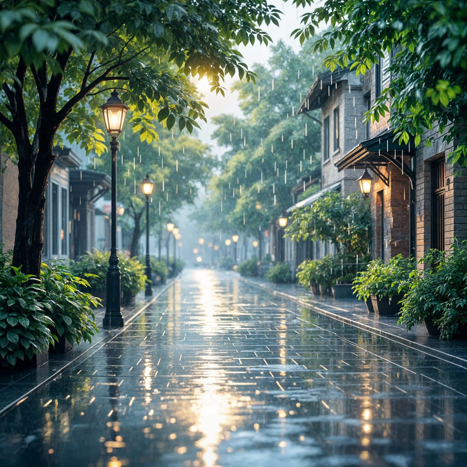 Photorealistic Summer Shower with Atmospheric Effects