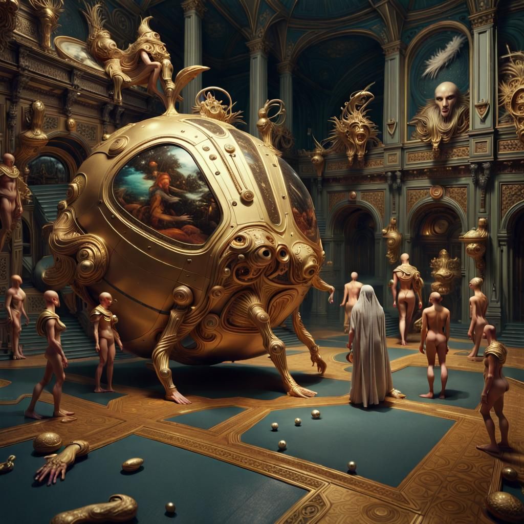 Outerspace Fashion Show in Hyperrealistic Style