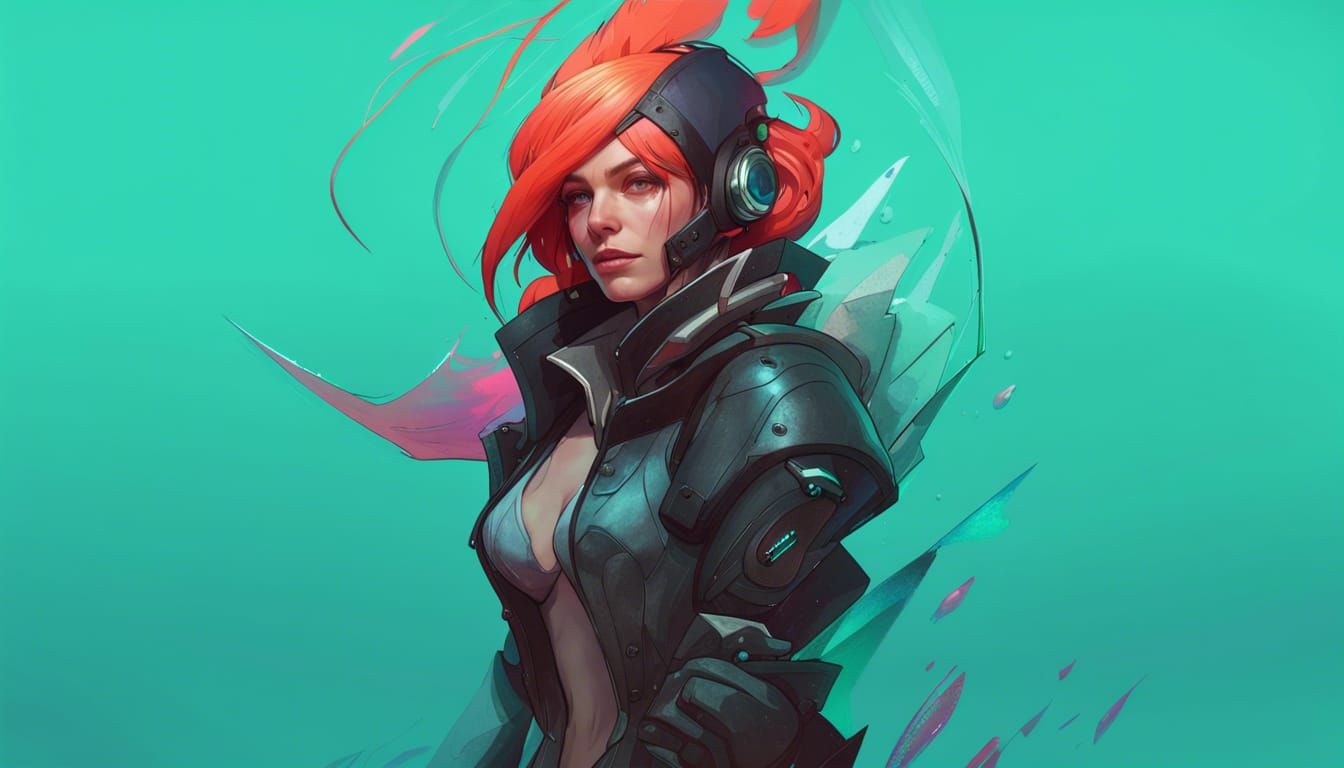 Ghostrunner Project_Hel Portrait in Hyperdetailed Style