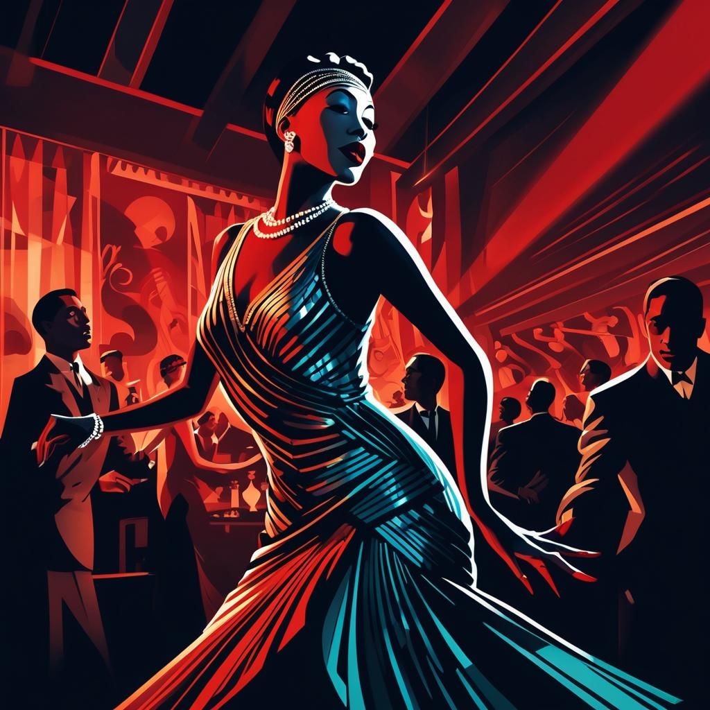 Josephine Baker Dances: Vector Art Deco Design