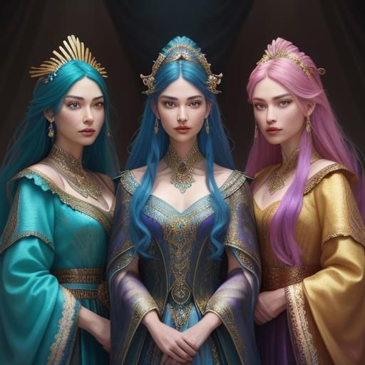 Regal Fantasy Goddesses in Iridescent Splendor
