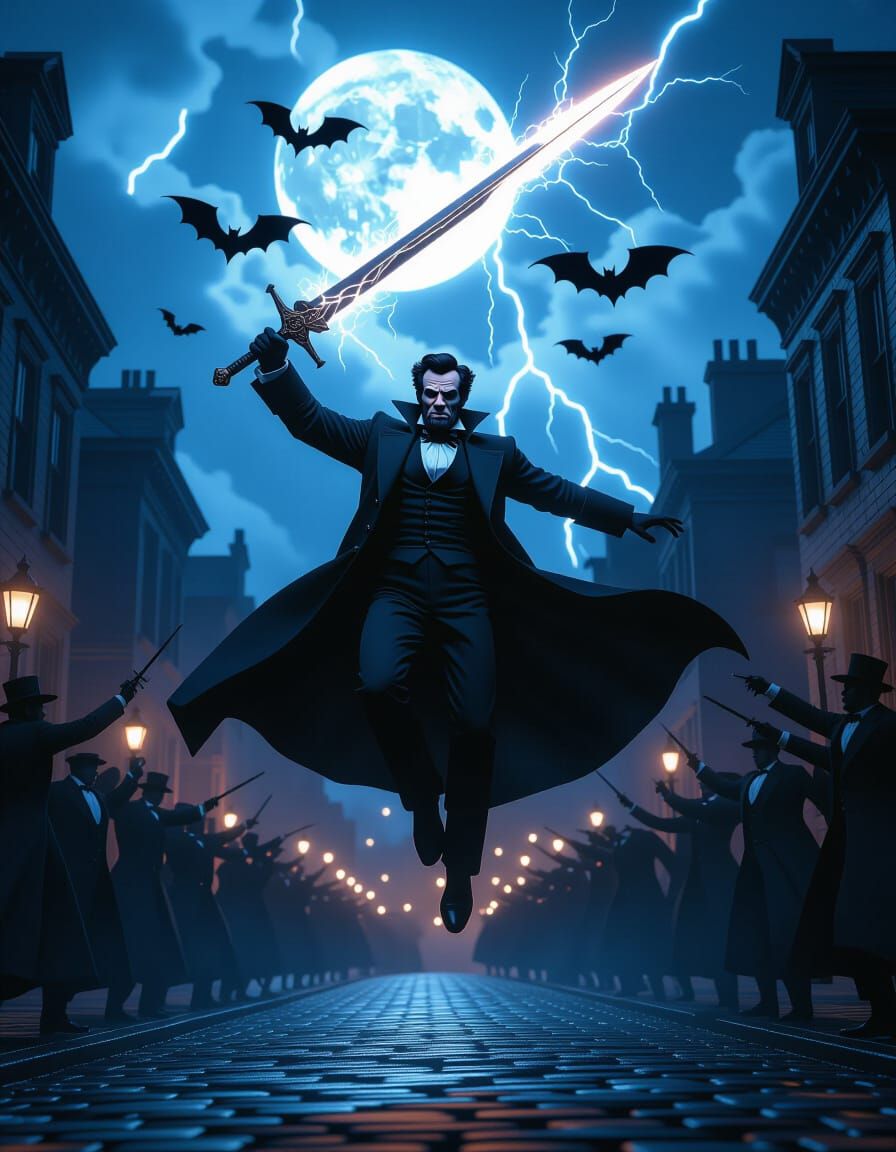 Abraham Lincoln Fights Vampires in Epic Fantasy Style