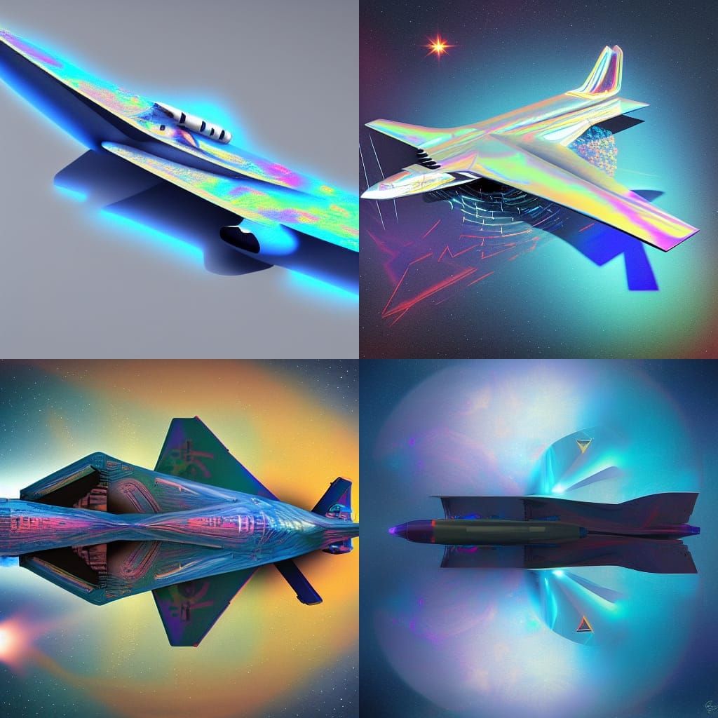 Futuristic Ekranoplan in Astral Cosmic Illustration