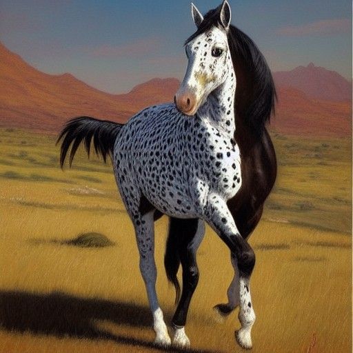 Appaloosa Horse Portrait in Oil Painting Style