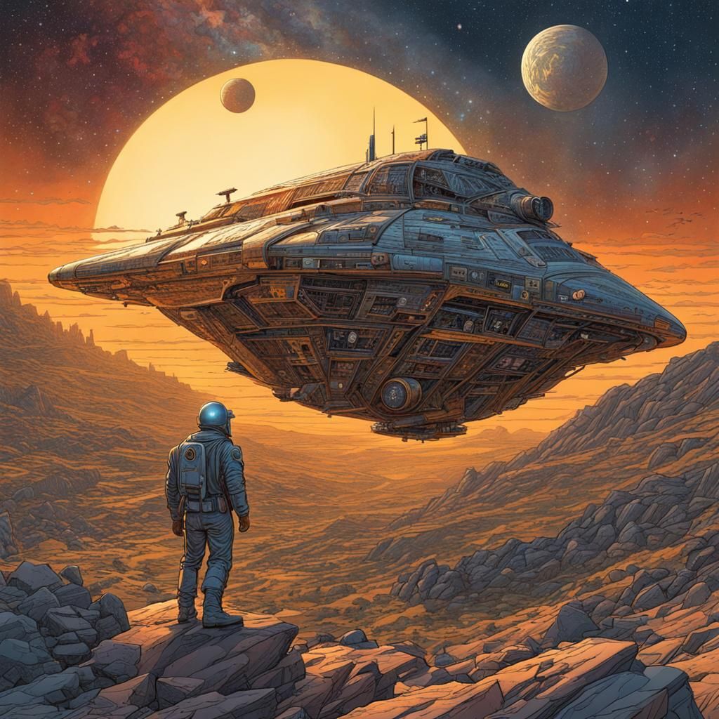 Métal Hurlant Inspired Science Fiction Comic Art