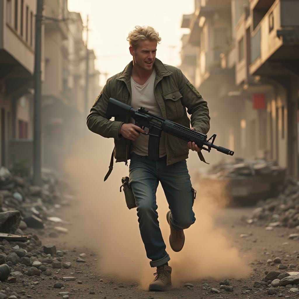 Action Photo of Athletic Man Leaping Through Explosion