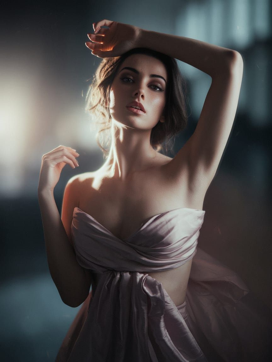 Ethereal Portrait of a Woman in Soft, Golden Light