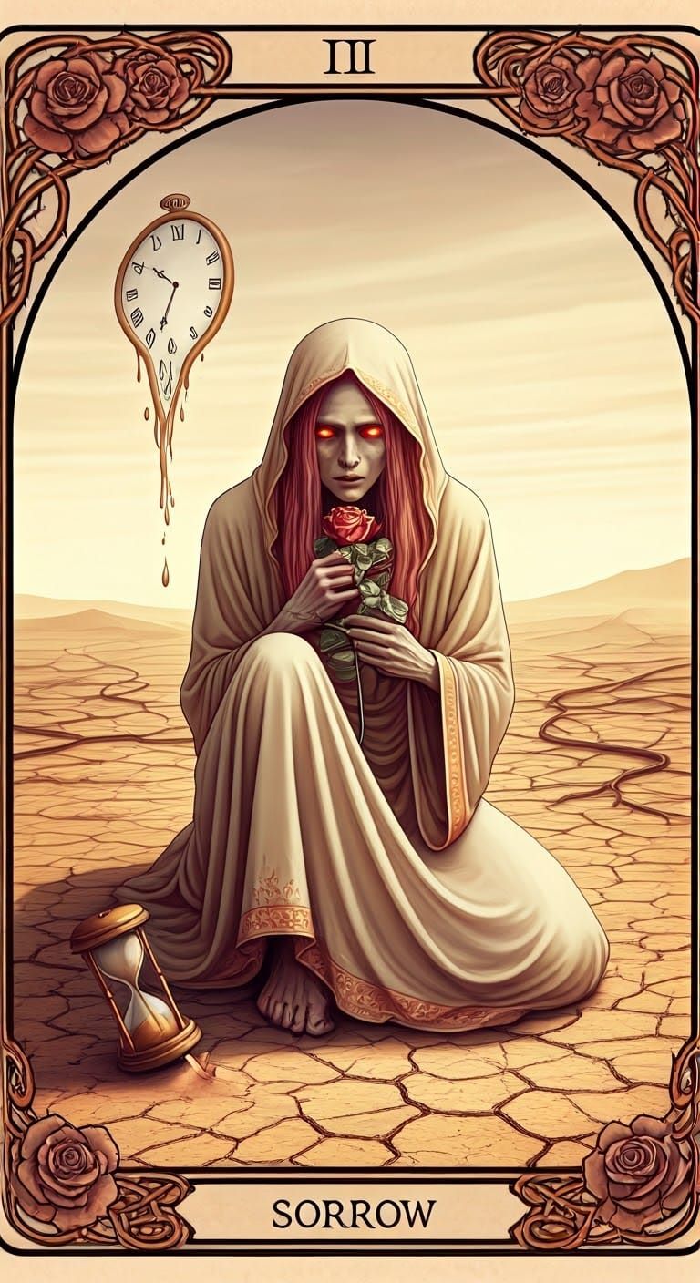 Ethereal Sorrow in Art Nouveau