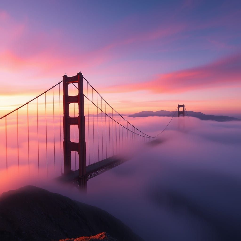 Ethereal Golden Gate Bridge at Dawn