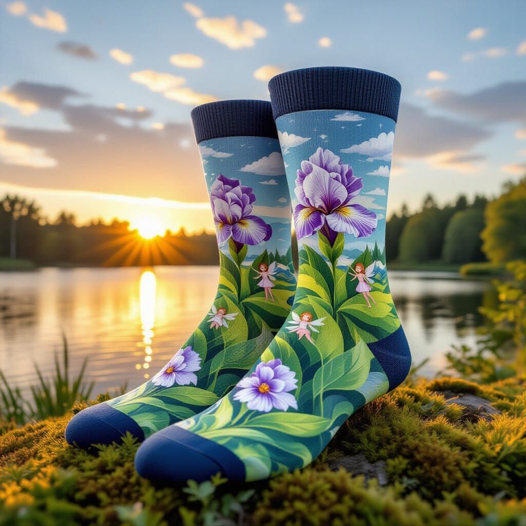 Fairytale Landscape Socks with Fairies: 3D Design