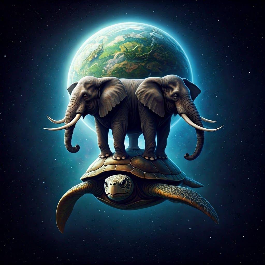 Discworld Illustration: Turtle, Elephants, and the Cosmos