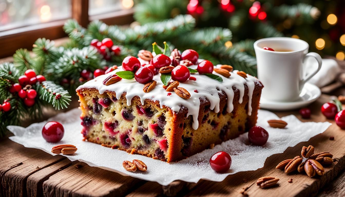 Festive Christmas Fruitcake with Cherries and Pecans