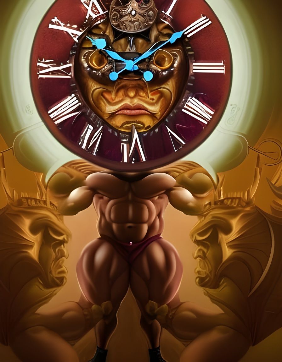 Clockwork Bodybuilder: Hyperrealistic Fantasy Portrait