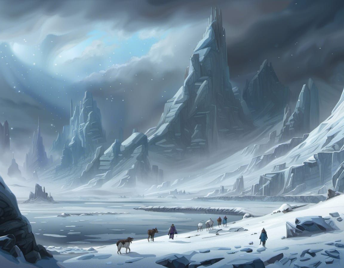 Epic Frozen Tundra Landscape Concept Art