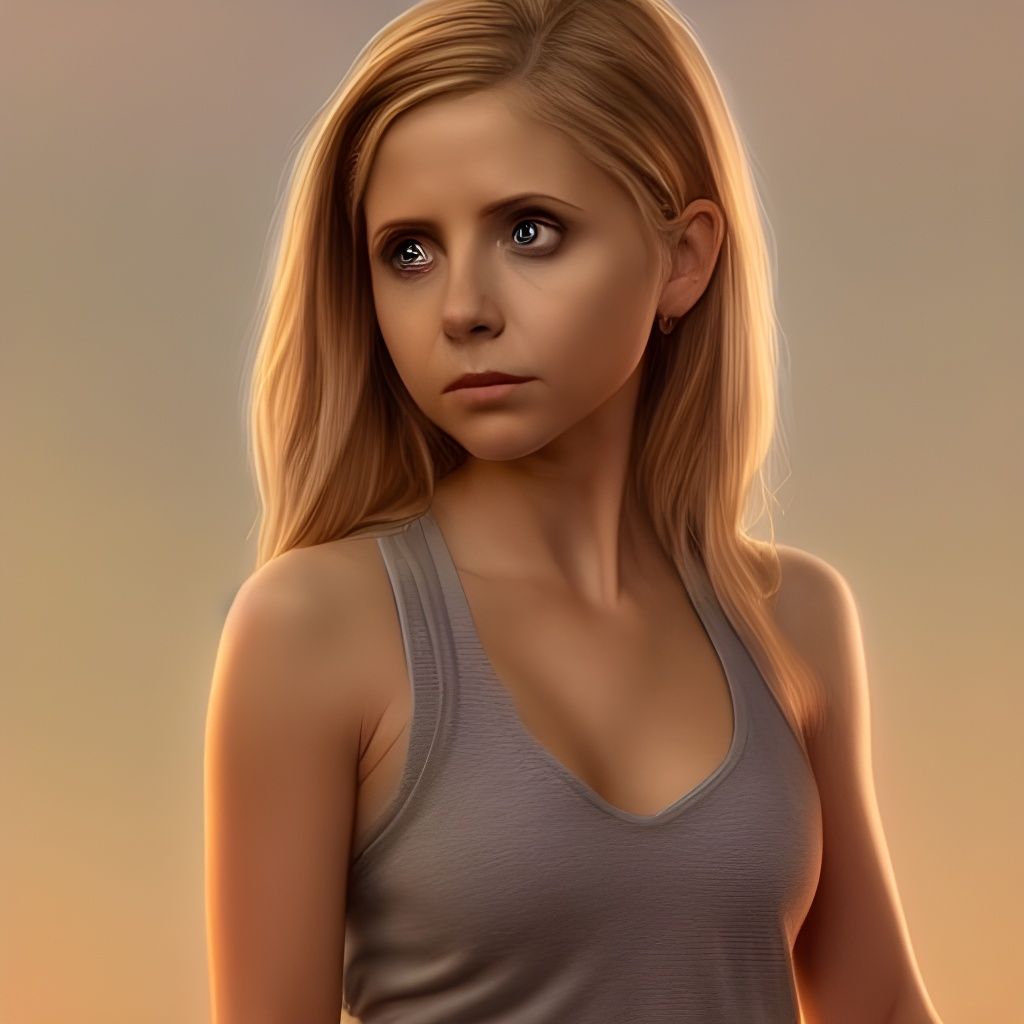 Hyperrealistic Buffy the Vampire Slayer Digital Painting
