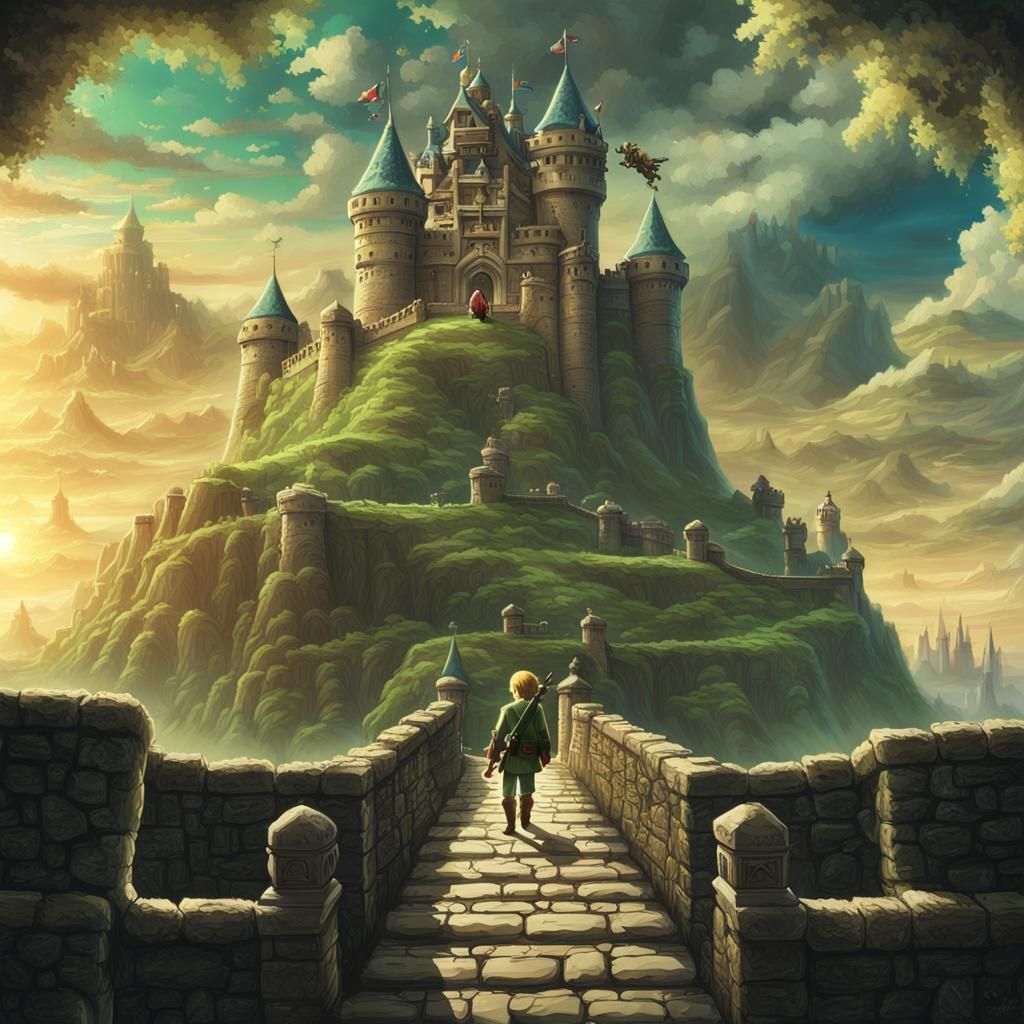 Link Confronts Monster in Zelda: Link's Journey