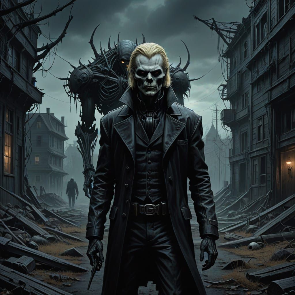 Mysterious Young Vampire in Dark, Moody Atmosphere