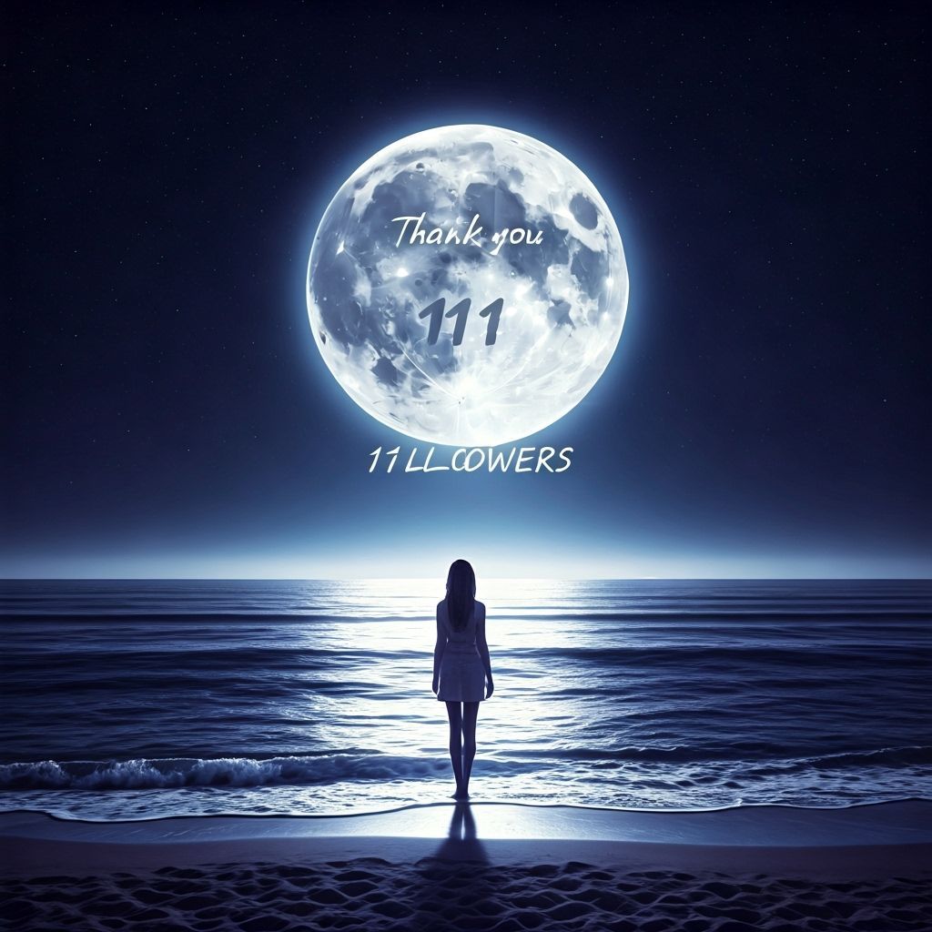 Woman on Moonlit Seashore in Ethereal Mist, 3D Rendered