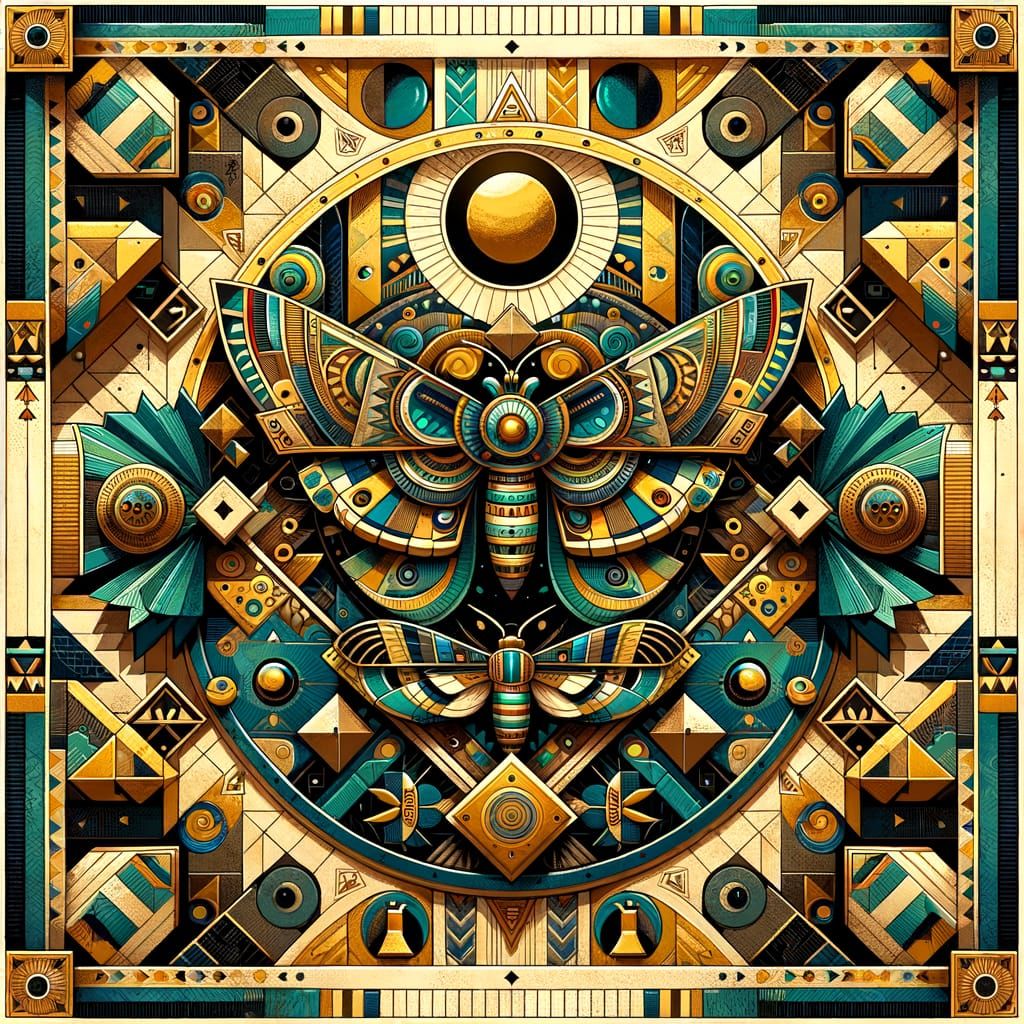 Egyptian and Mesoamerican Ornamental Wallpaper in 8K