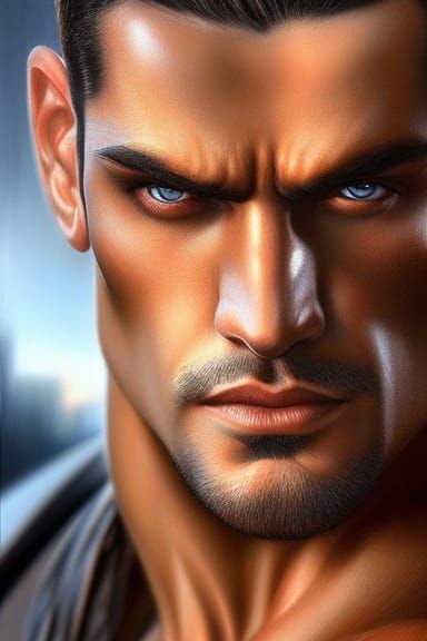 Detailed Portrait of Heroic Figure in Romantic Style