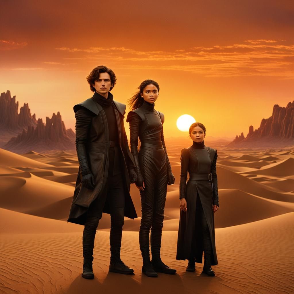 Dune: Dramatic Desert Sunset with Fremen