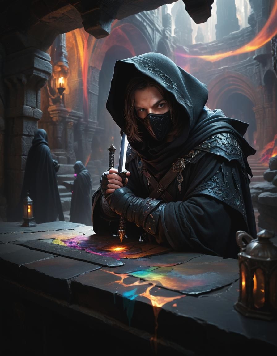 Assassin in Cavernous Space: Digital Matte Painting