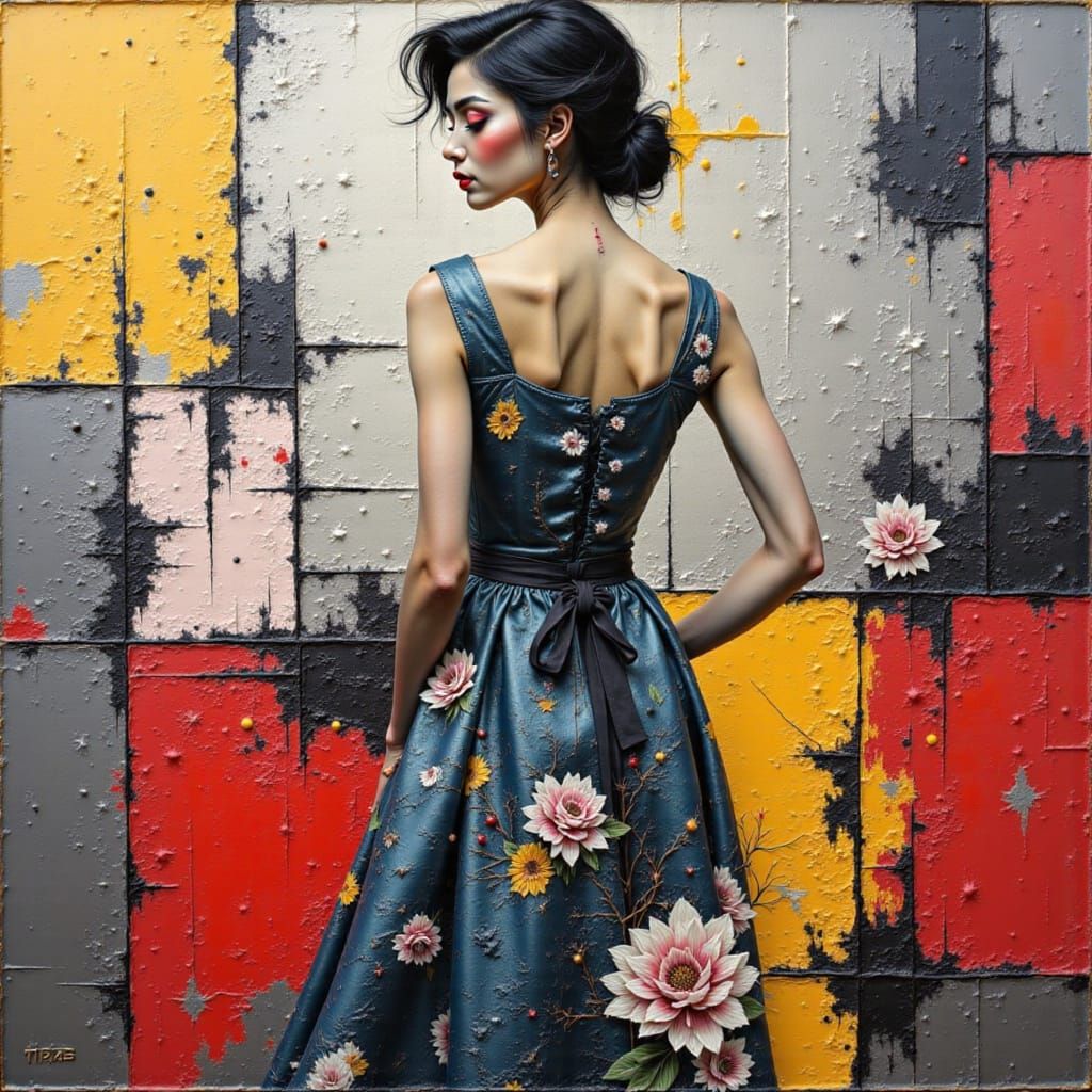 Fashion Model, abstract oil on canvas painting by Joam Miró ...