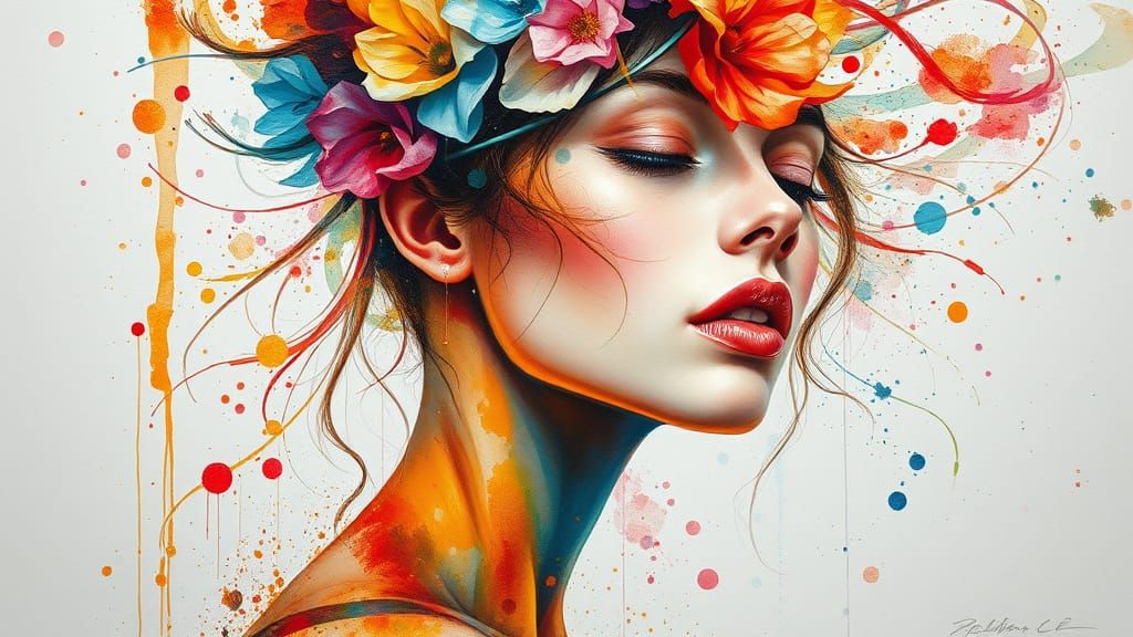 Mesmerizing Watercolour Fusion in Expressionist Style
