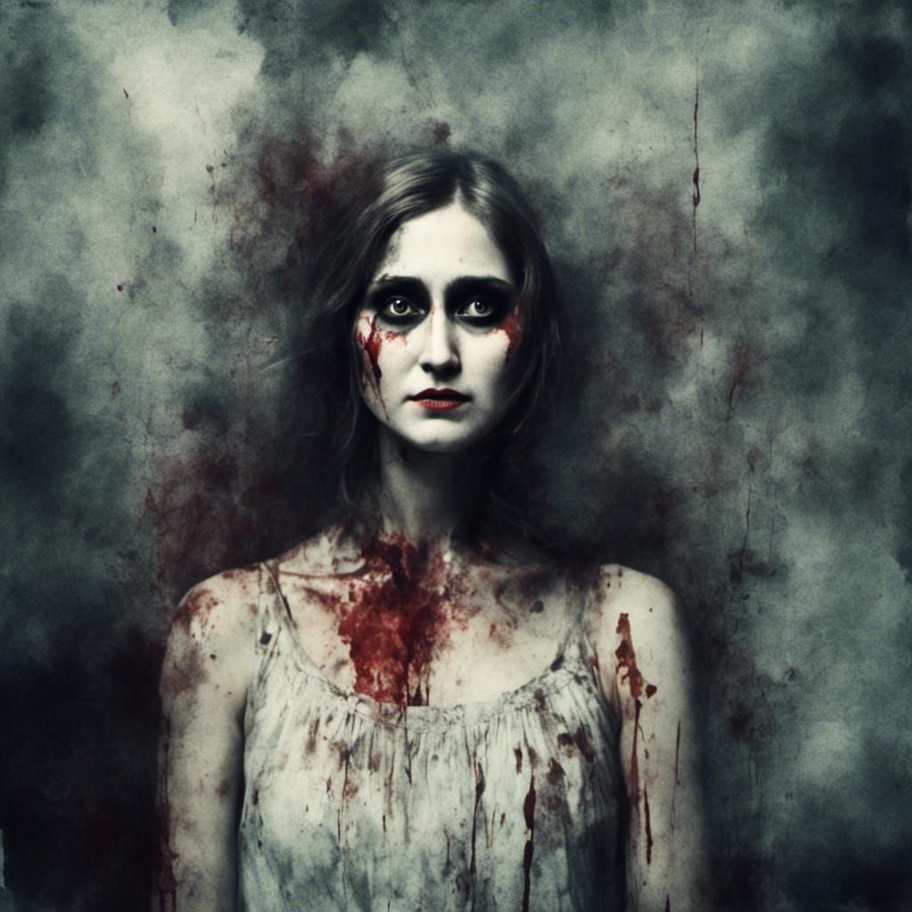 Vampire Woman in 1960s Stockholm, Watercolor Illustration