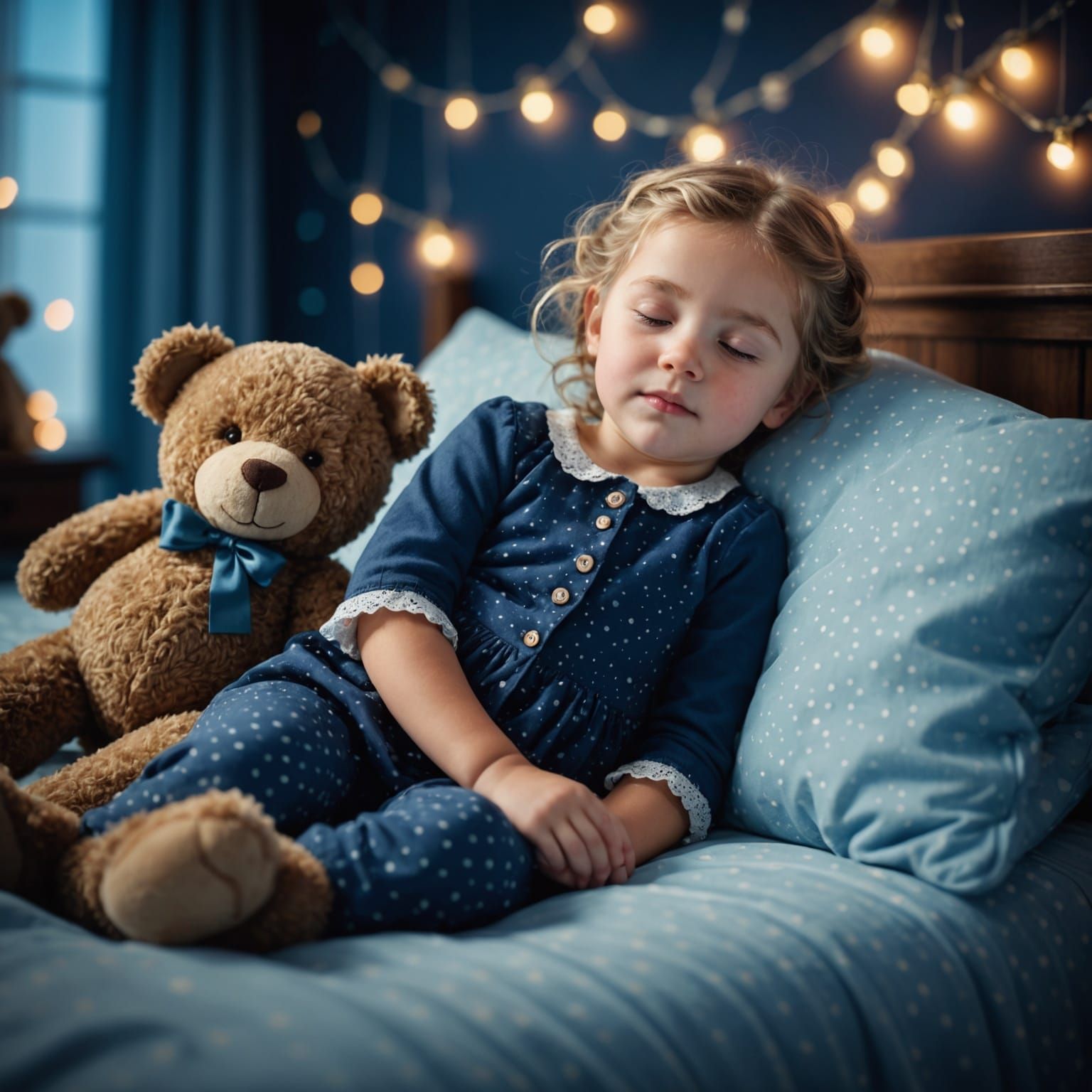 Sweet Girl Sleeping: Bokeh Style Portrait