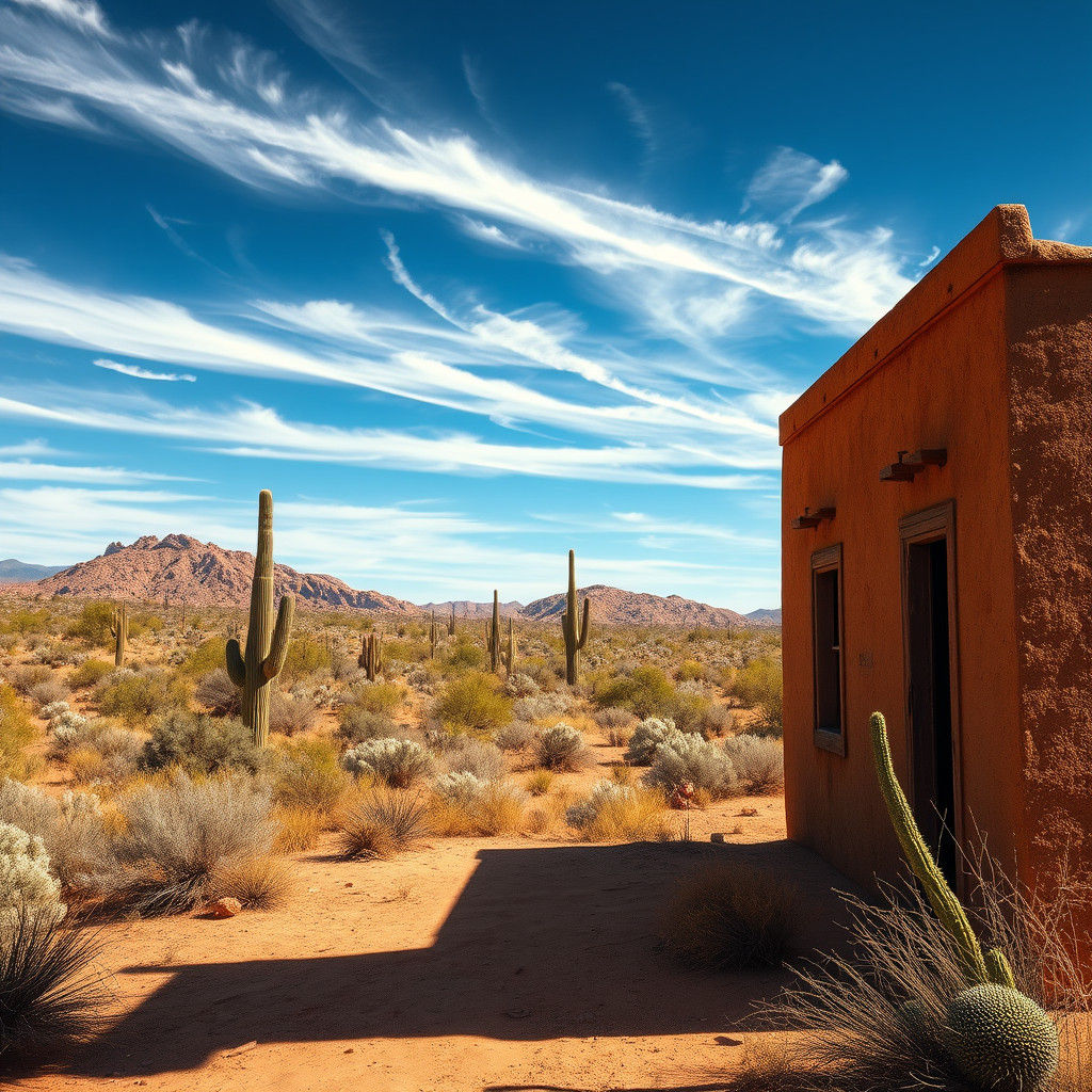 Desert Ghost Town in Vibrant Colors